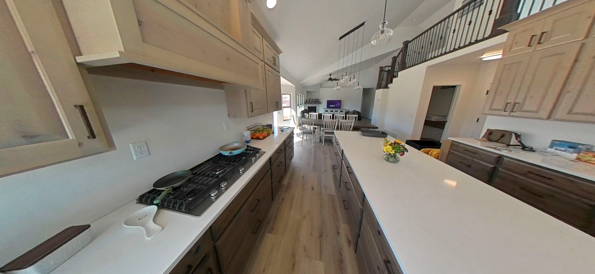 A brand new kitchen looks spectacular after renovations following fire Damage from a kitchen fire at a home in St. George, Utah.
