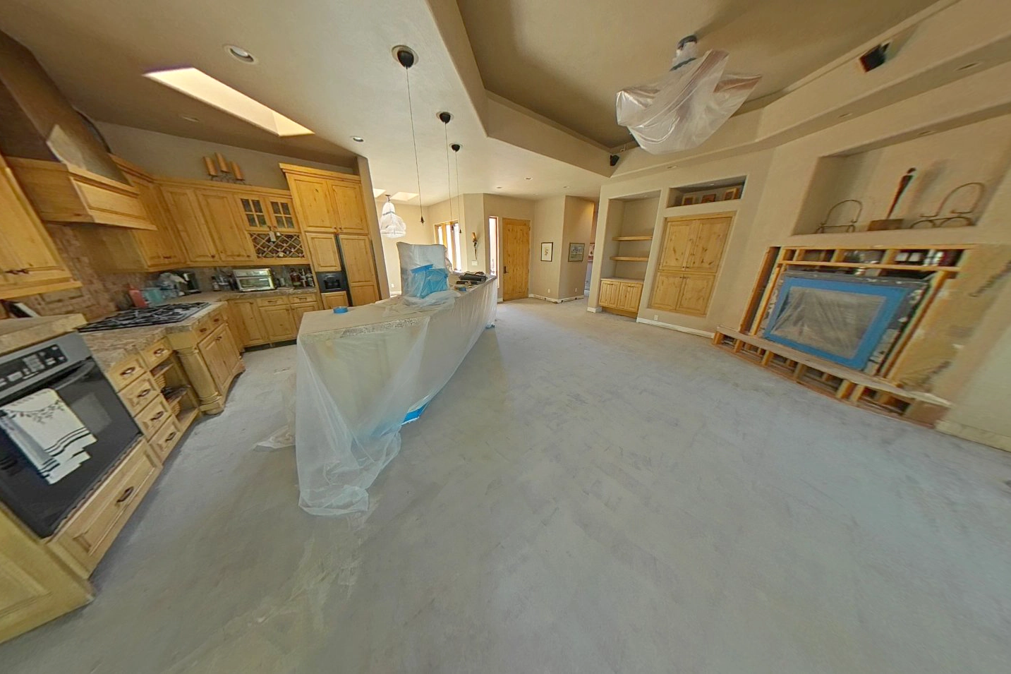 Work on the renovation of a St. George, Utah home that was damaged by flood continues in a job done by restoration company Envirotech.